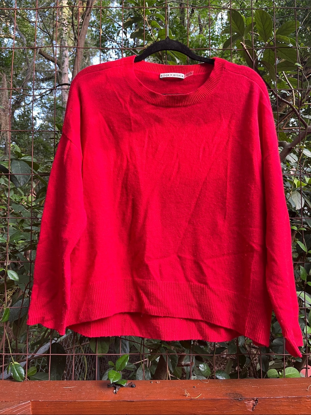 Alice + Olivia Bright Red Cozy Knit Sweater - Picture 4 of 5